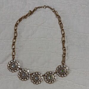 J. Crew Gold and Silver Floral Necklace